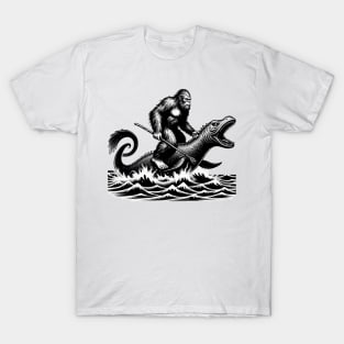 Bigfoot and Loch Ness Nessie, Funny Sci-Fi Cryptid Gift T-Shirt